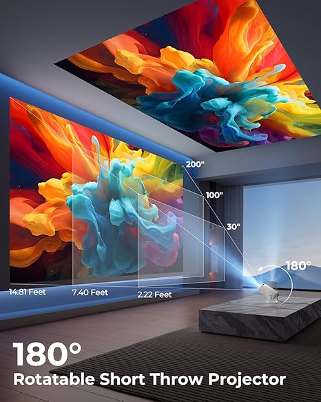 CLOKOWE Mini Projector with WiFi and Bluetooth